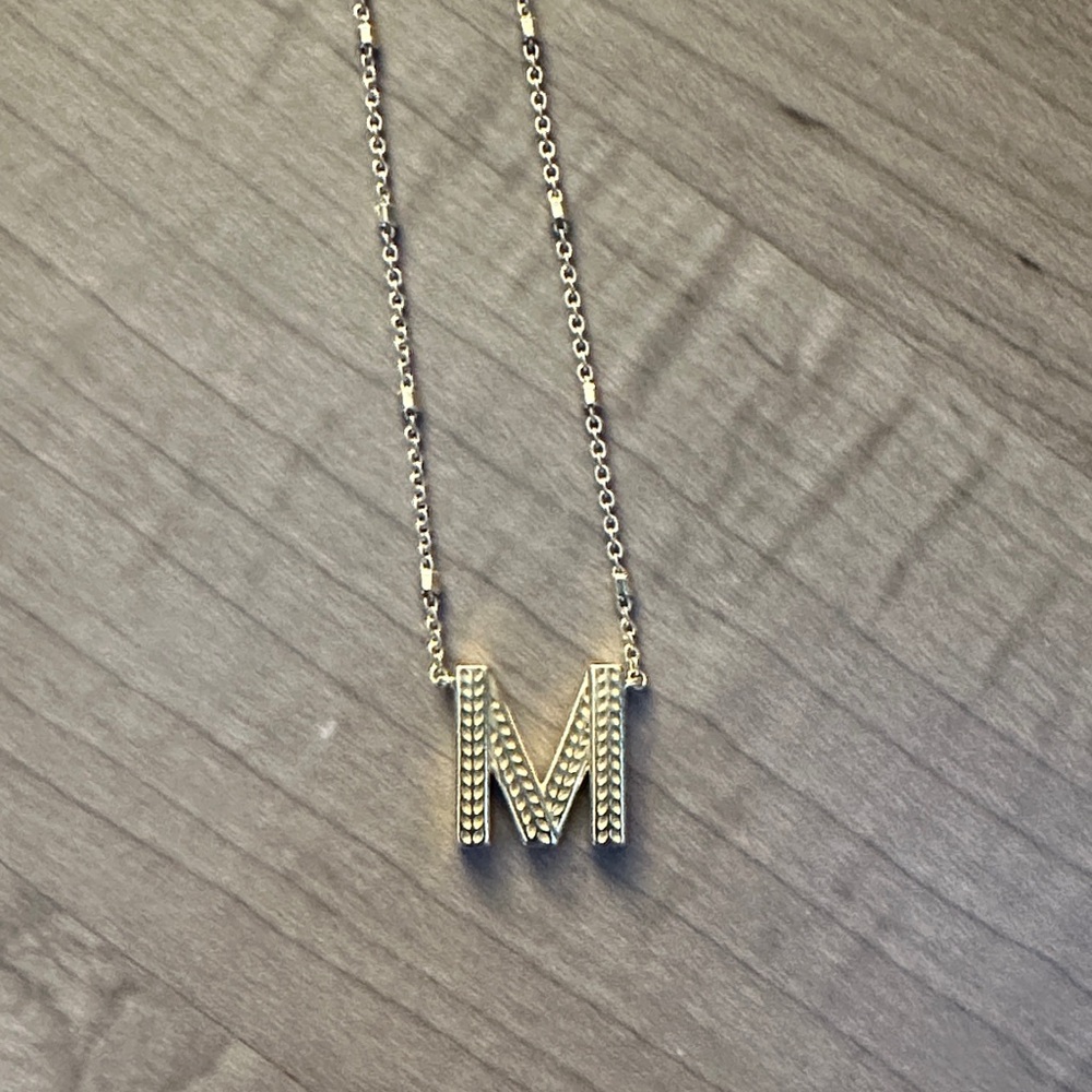 Kendra Scott Gold 'M' Pendant Necklace